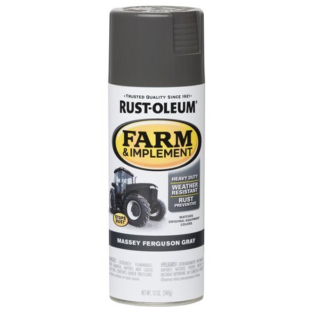 RUST-OLEUM Farm & Implement Paint, Gloss, Massey Ferguson Gray, 1 gal 280133